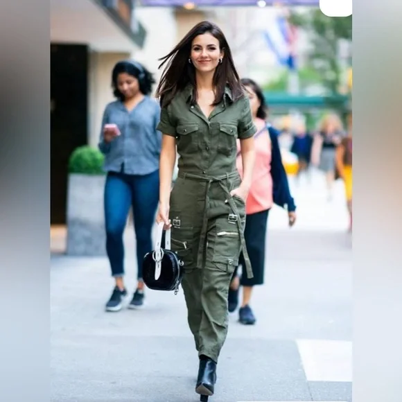 THE KOOPLES Paris linen stretch Military style cargo Jumpsuit XS - Picture 5 of 13